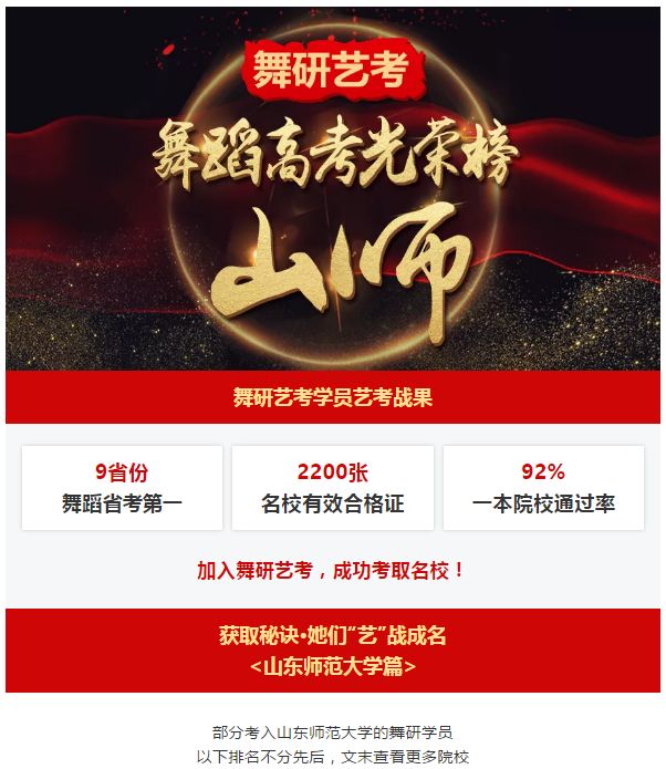 喜报！<山东师范大学>舞研成功学员光荣榜！