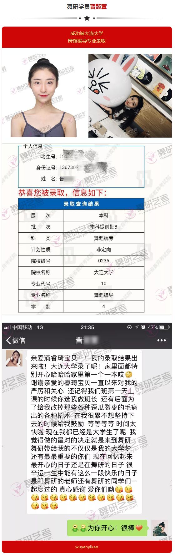喜报！<东北地区>舞研成功学员光荣榜！