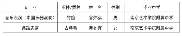 南京艺术学院关于2019年本科招生拟定优秀考生名单公示