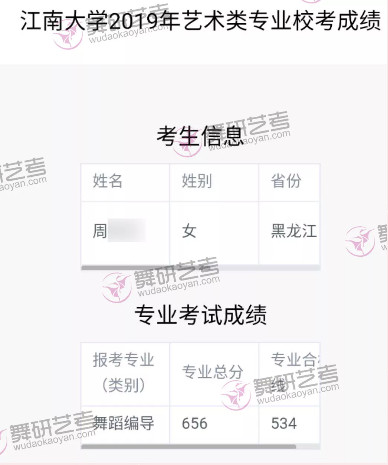 舞研优秀学员：周同学，成功上榜民大、首师、南艺、江南大学等舞蹈院校！