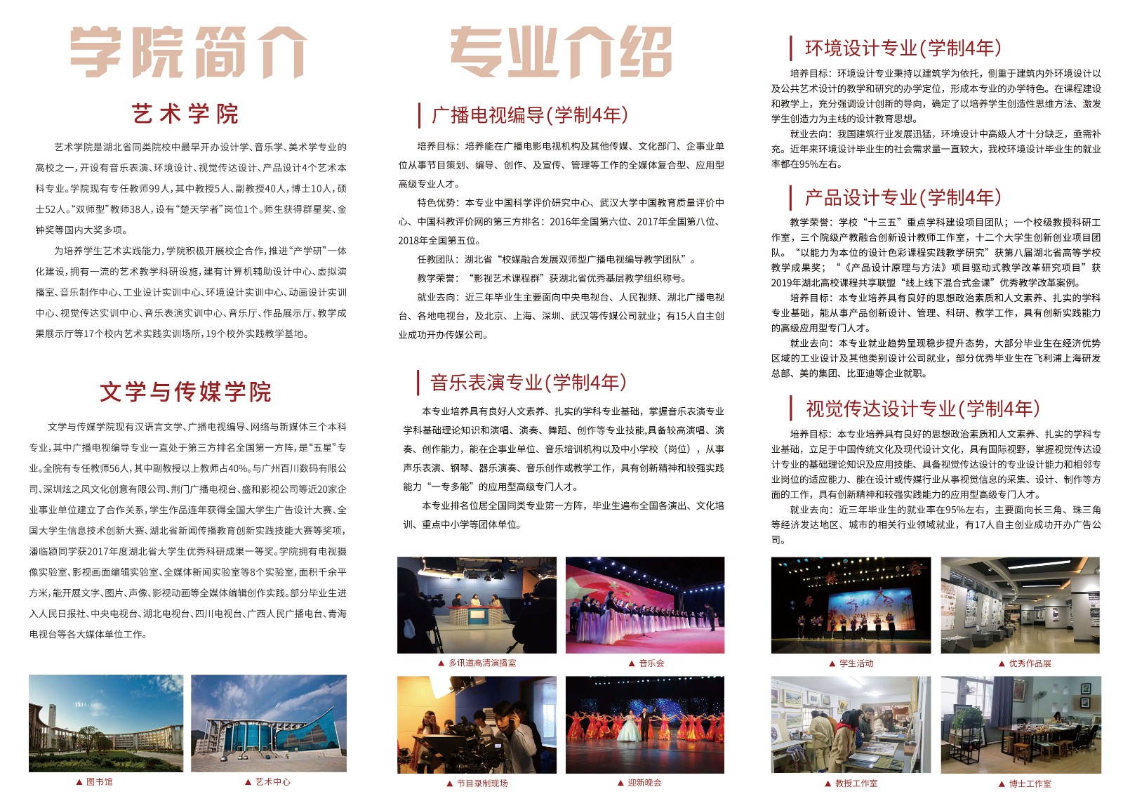 2020年荊楚理工學院藝術類專業招生簡章