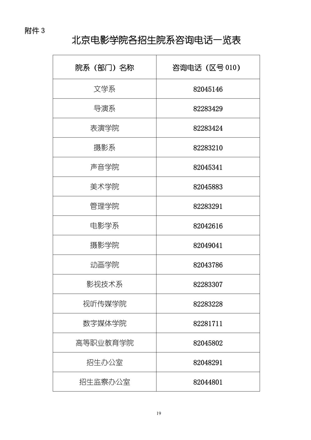2020年北京電影學院藝術類本科、高職招生簡章