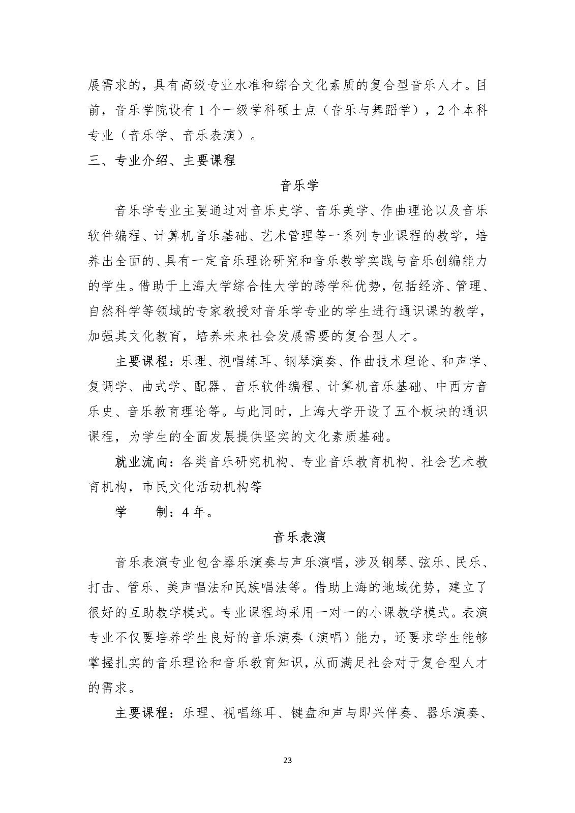 2020年上海大學音樂學院藝術類專業招生簡章