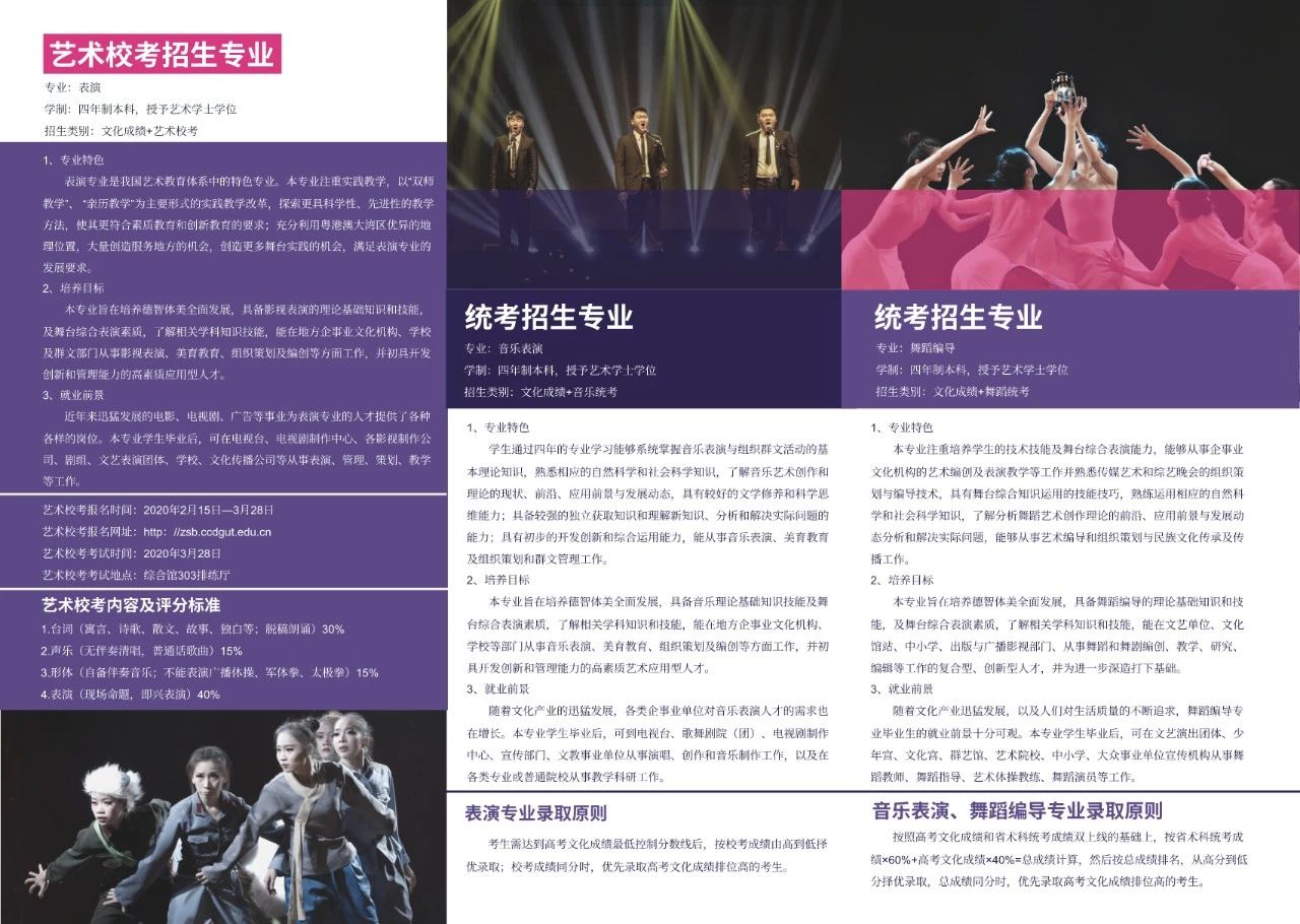 2020年东莞理工学院城市学院艺术类专业招生简章正式发布
