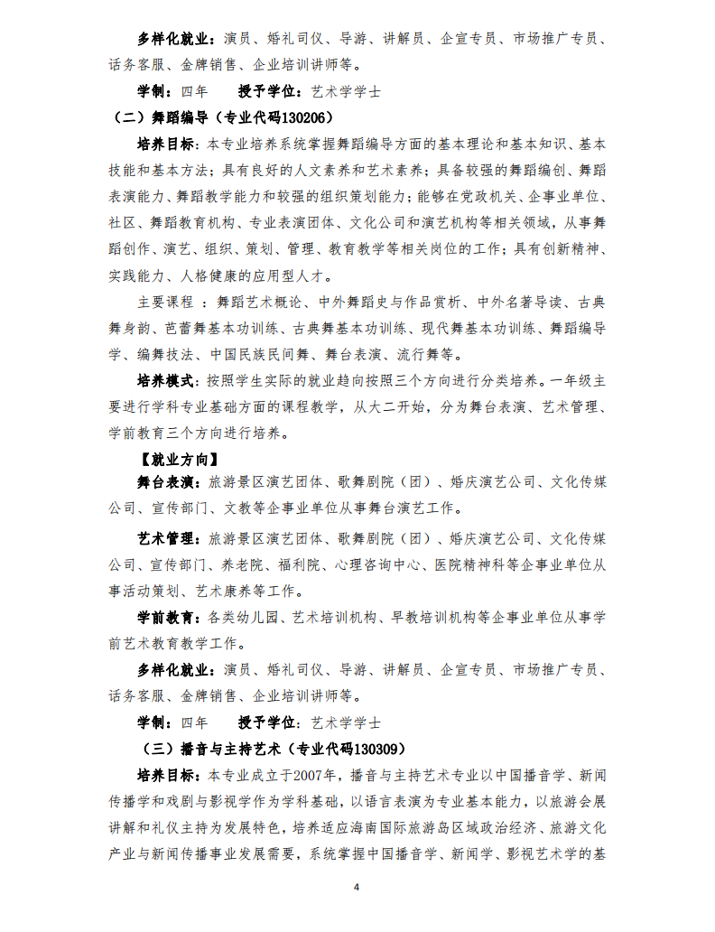 2020年三亞學(xué)院藝術(shù)類專業(yè)招生簡章