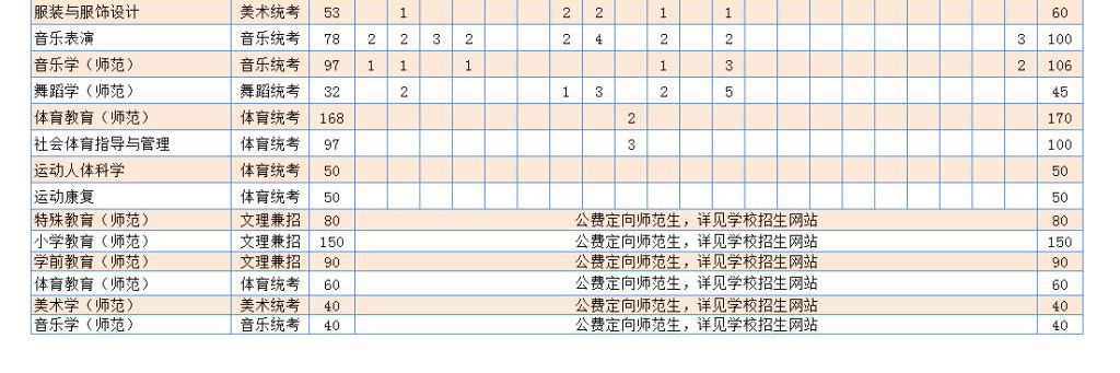 2020年岭南师范学院音乐舞蹈类本科招生计划