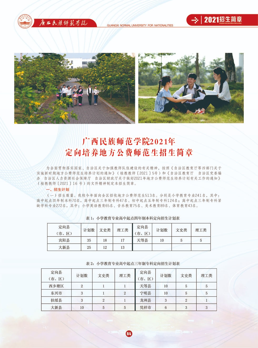 2021年广西民族师范学院招生简章