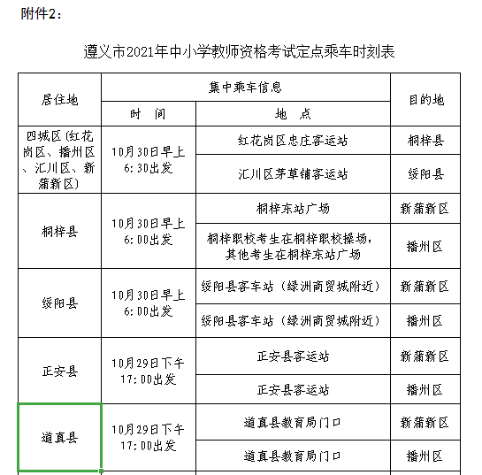 贵州省遵义市2021年下半年教师资格考试公告（第三号）