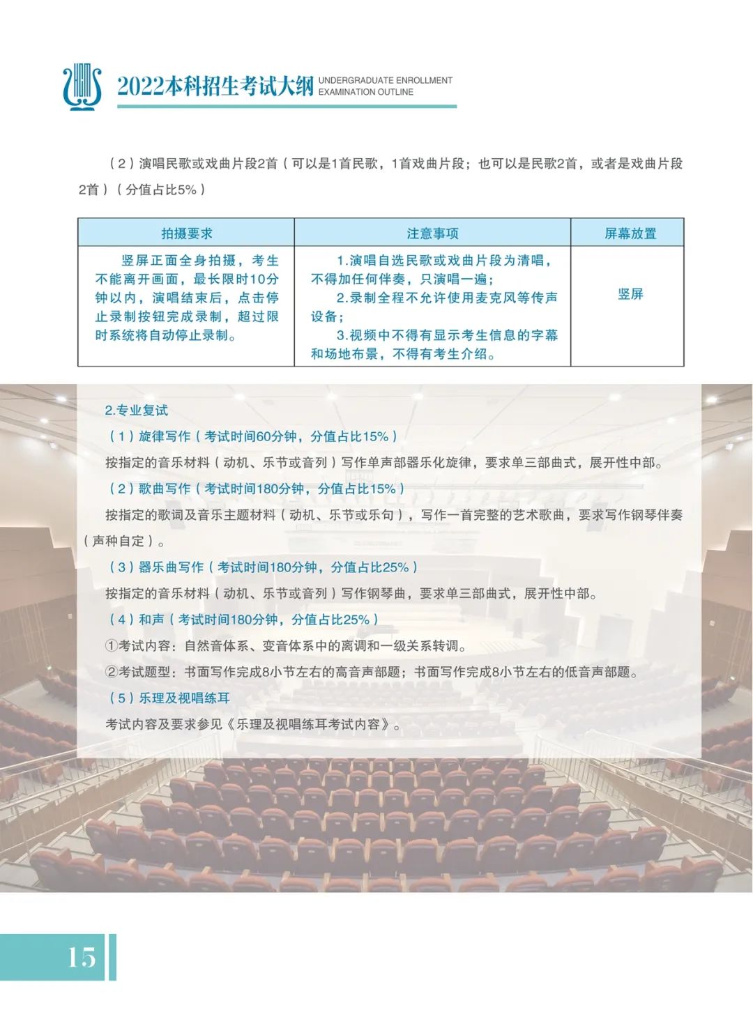 2022年哈尔滨音乐学院本科招生考试大纲
