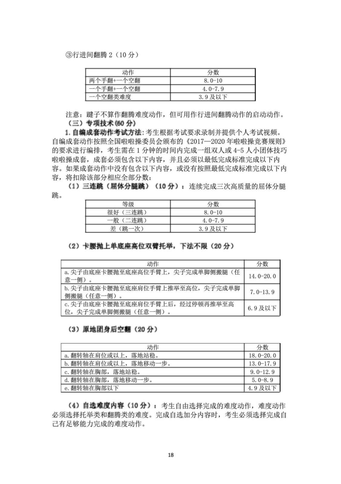 2022年广州体育学院舞蹈学、舞蹈表演专业专业校考实施办法、测试指标、测试方法与评分标准、视频录制方式及拍摄要求