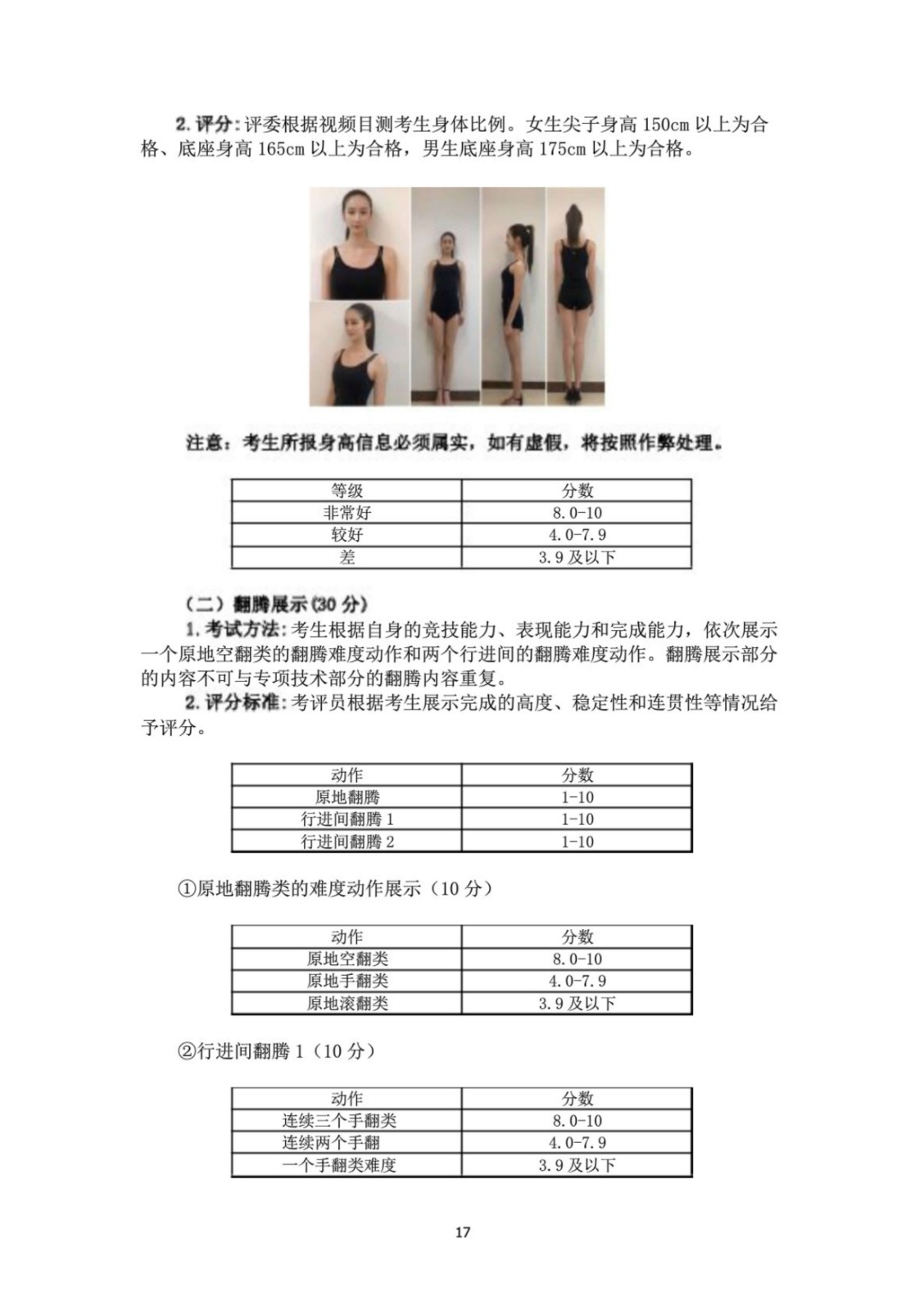 2022年广州体育学院舞蹈学、舞蹈表演专业专业校考实施办法、测试指标、测试方法与评分标准、视频录制方式及拍摄要求
