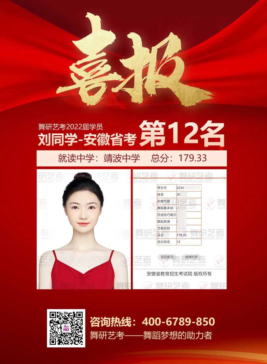 安徽舞研22届学员故事 | 从搬不直腿的“钢铁侠”到斩获省考第十二名！从白天到黑夜，舞研见证了她的努力