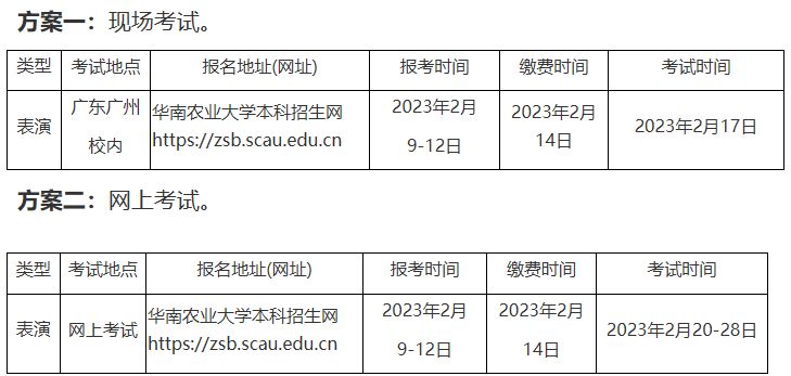 2023年华南农业大学音乐表演（钢琴或声乐）等专业全日制本科招生简章、术科考试要求、联系方式