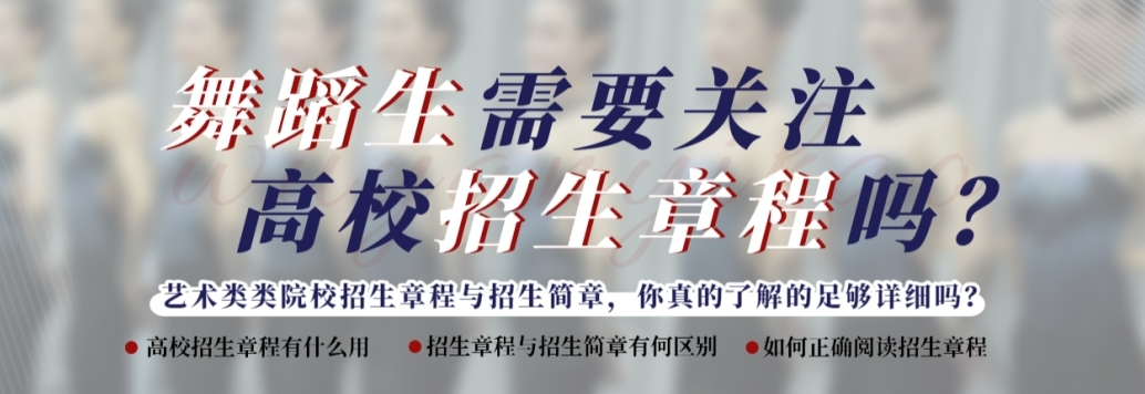 舞蹈生需要关注高校招生章程吗？这里有招生章程的正确打开方式~