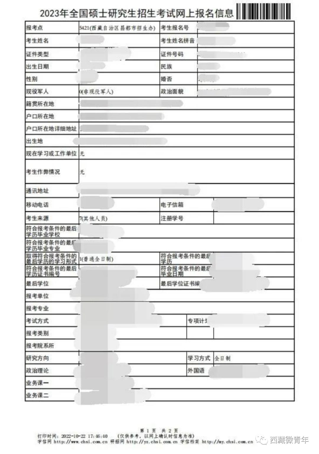 2024年西藏昌都市研考報考點網(wǎng)上確認公告