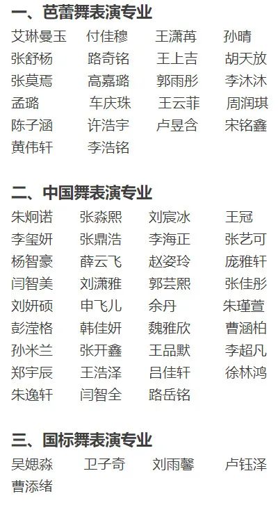 2024年广州市艺术学校（广州大学附属艺术学校）招生舞蹈表演专业第一批复试名单