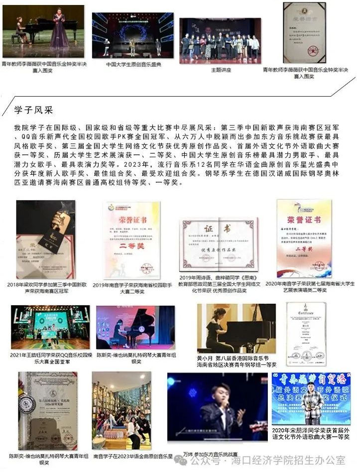 2024年海口经济学院音乐舞蹈类招生简章（含招生专业目录及专业介绍）