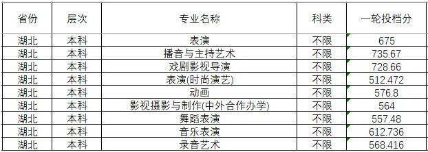 2024年四川傳媒學(xué)院分省音樂舞蹈類本科專業(yè)投檔成績