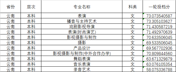 2024年四川傳媒學(xué)院分省音樂舞蹈類本科專業(yè)投檔成績