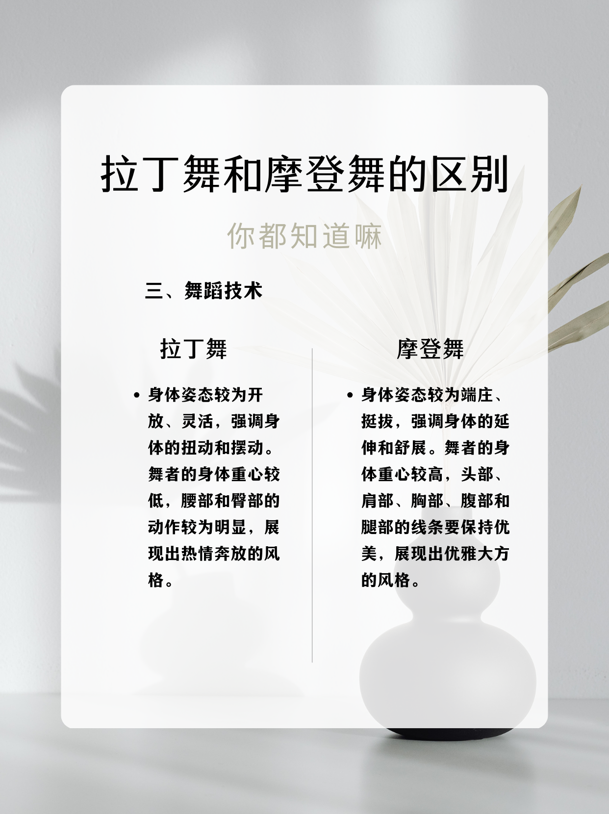 拉丁舞和摩登舞的區(qū)別，你都知道嗎？