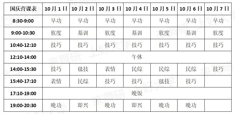 舞研廣東校區(qū)｜國(guó)慶體驗(yàn)營(yíng)報(bào)到須知