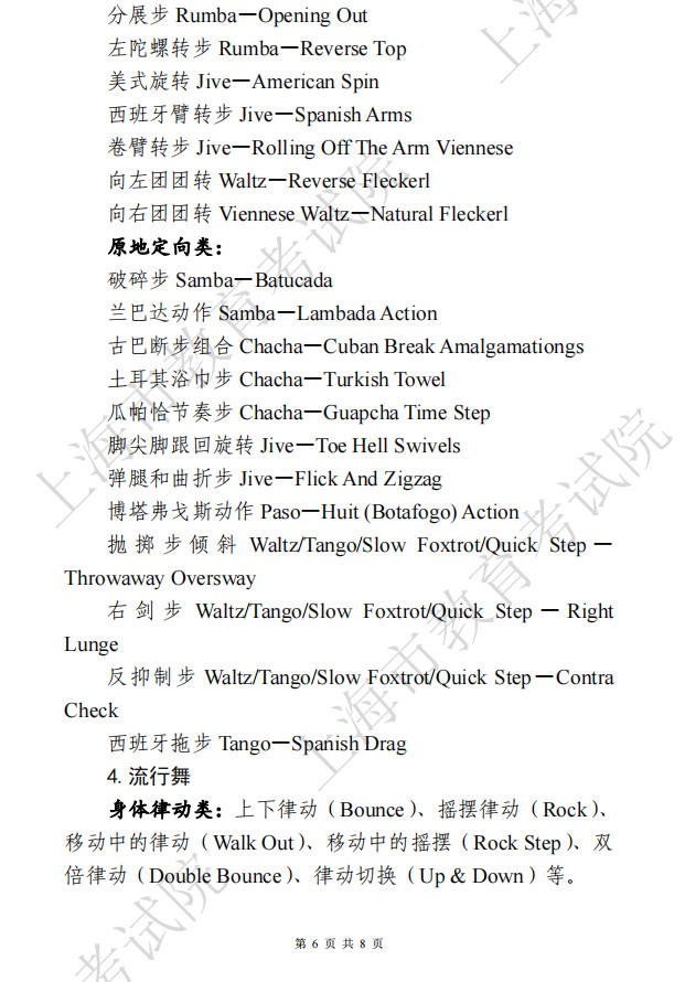 2025年上海市普通高校艺术类舞蹈专业统一考试考试说明
