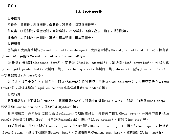 2025年舞蹈省统考考试内容&要求汇总