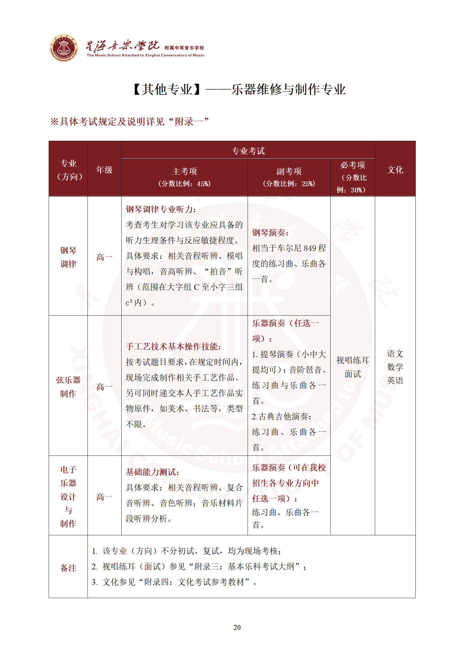 2026年星海音乐学院附中招生简章暨考试大纲