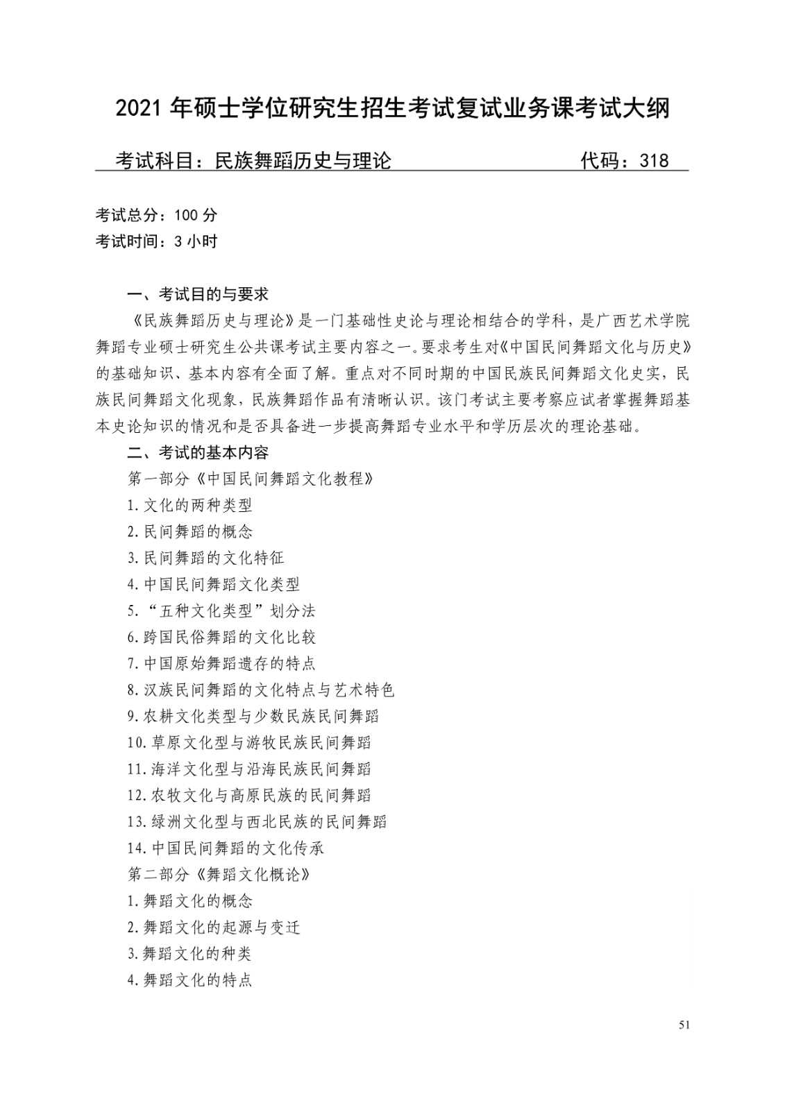 2021年广西艺术学院硕士学位研究生招生考试复试考试大纲及要求