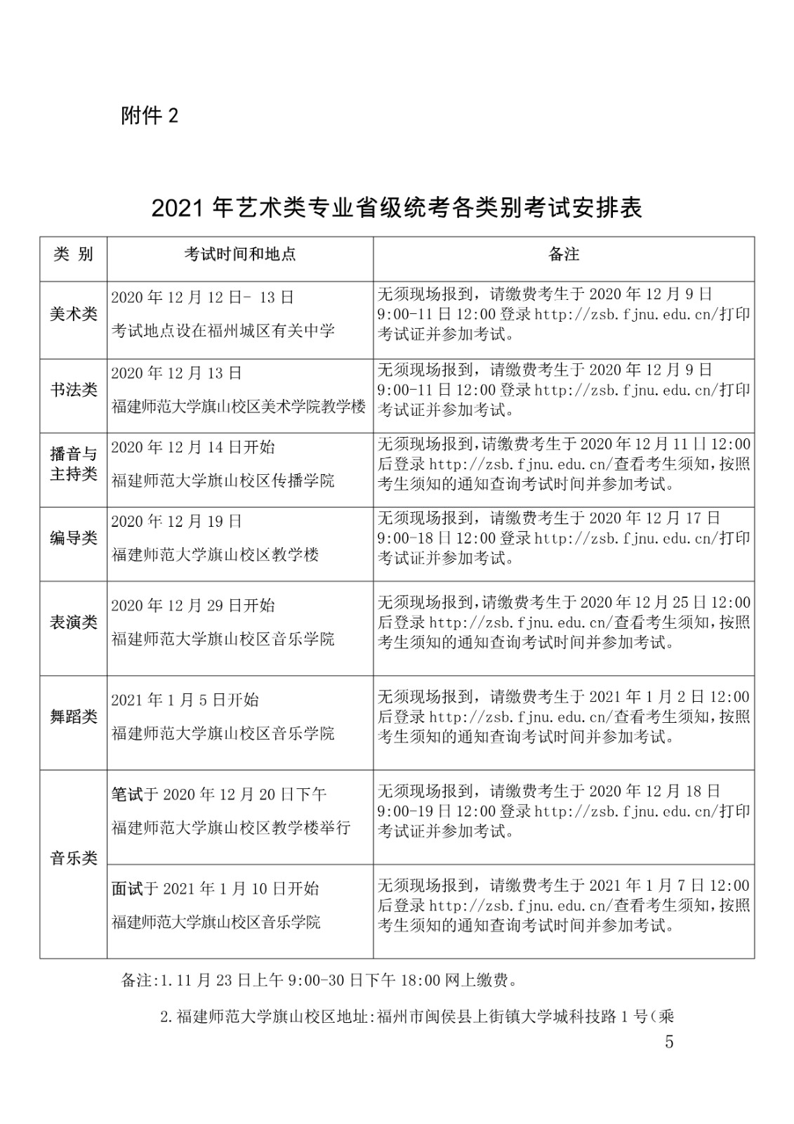 关于做好2021年福建省普通高校招生艺术类专业省级统一考试工作的通知