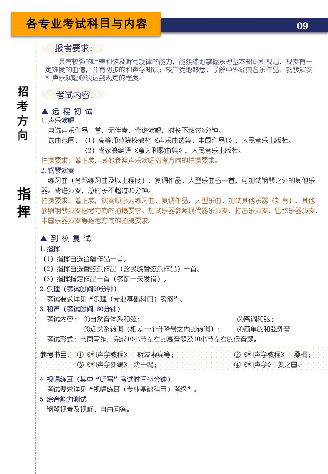 2021年上海音乐学院本科艺术类招生专业目录及考试大纲