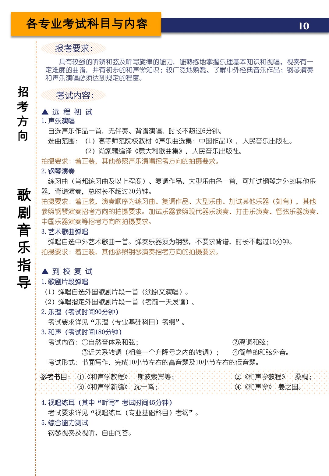 2021年上海音乐学院本科艺术类招生专业目录及考试大纲