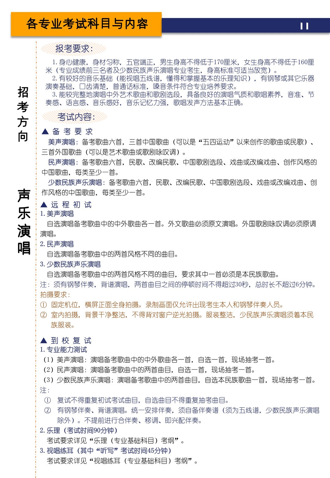 2021年上海音乐学院本科艺术类招生专业目录及考试大纲